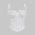Sexy White Lace Camisole with Slimming and Shapewear