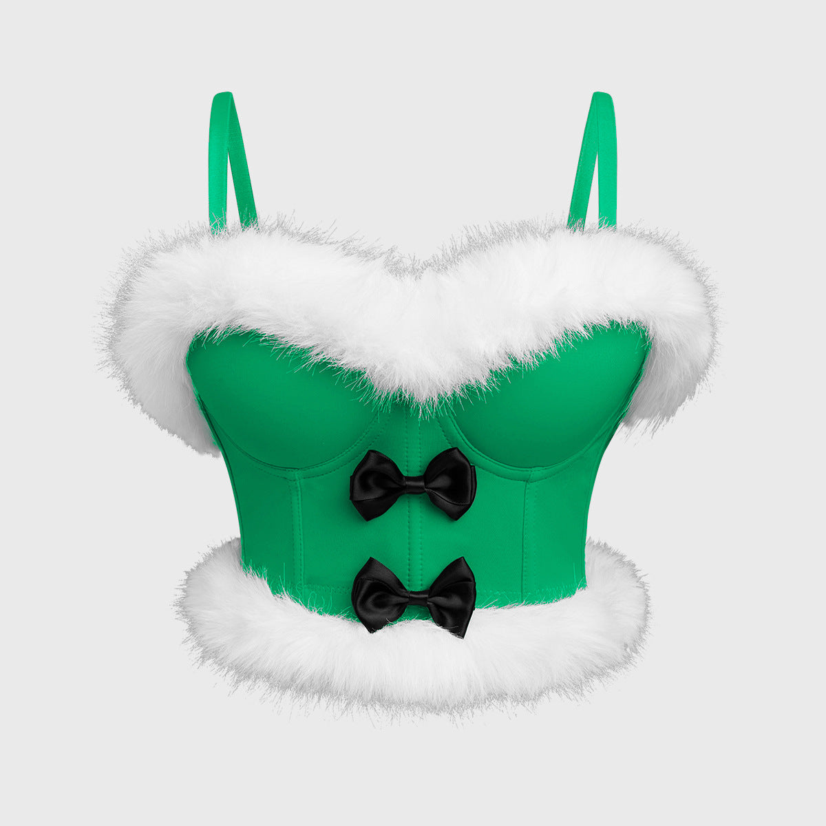 Sexy Bowknot Fuzzy Shapewear Outerwear Mini Camisole