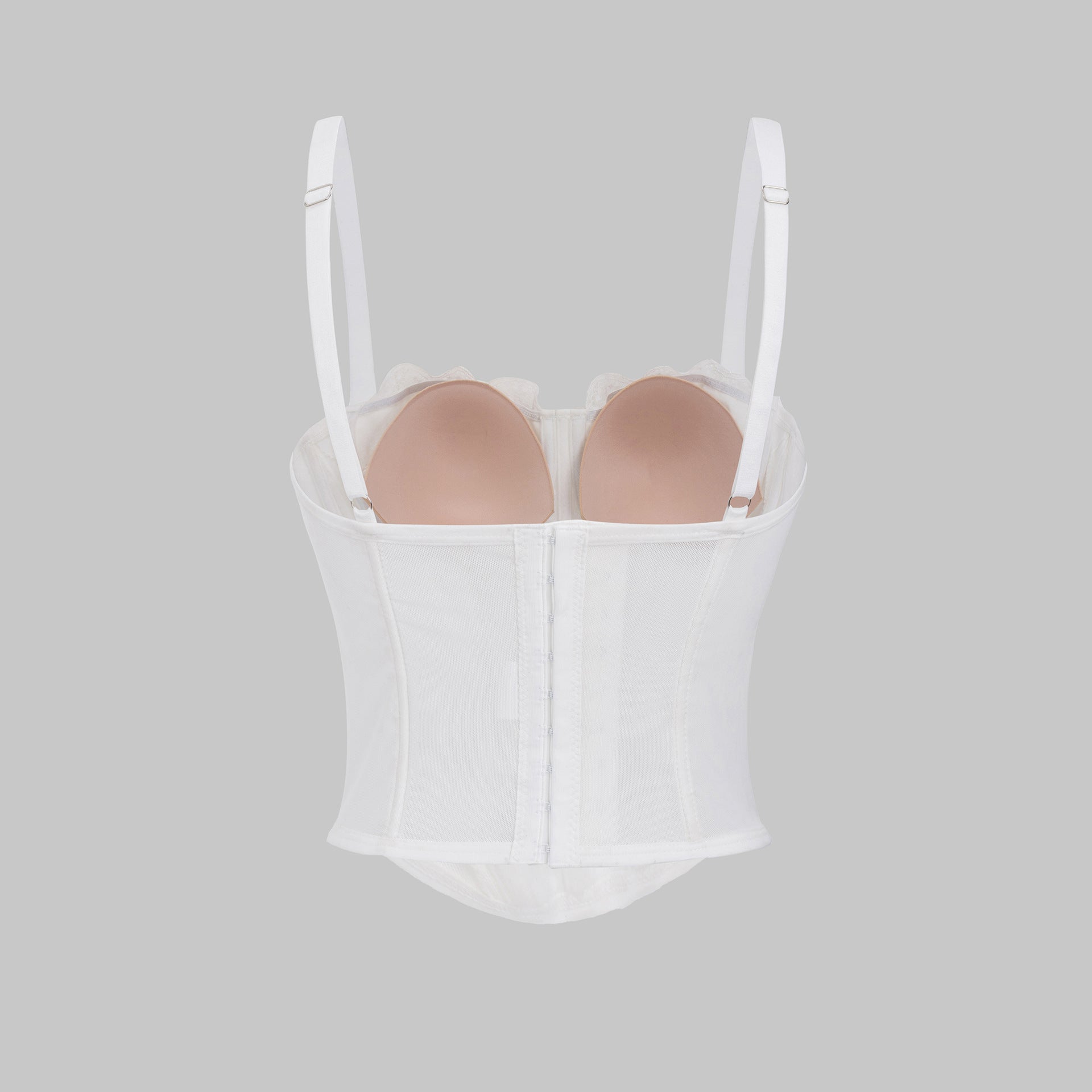 Sexy White Lace Camisole with Slimming and Shapewear