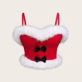 Sexy Bowknot Fuzzy Shapewear Outerwear Mini Camisole