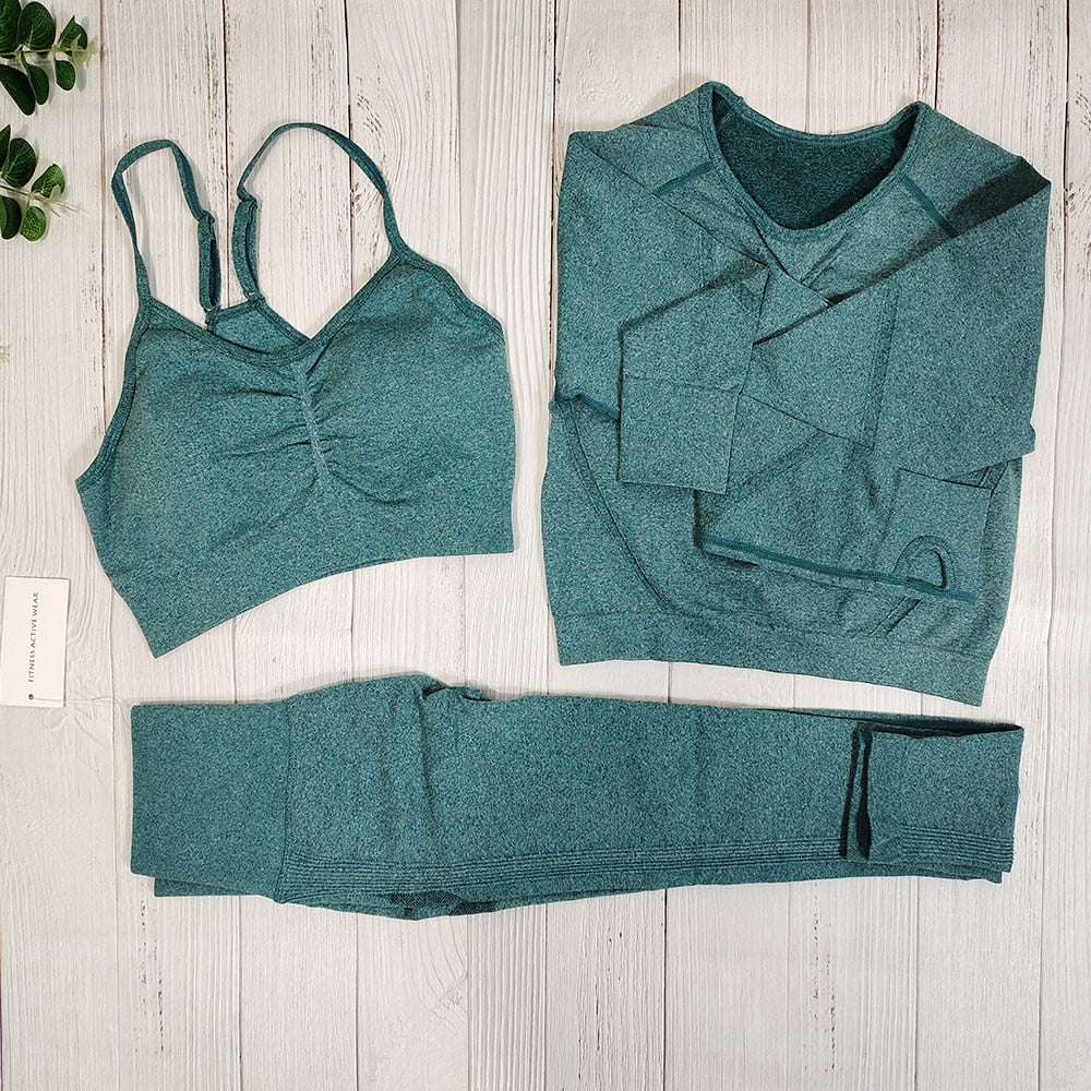 Yoga Clothing Set Sports Suit Women Sportswear Sports Outfit Fitness Set Athletic Wear Gym Seamless Workout Clothes For Women
