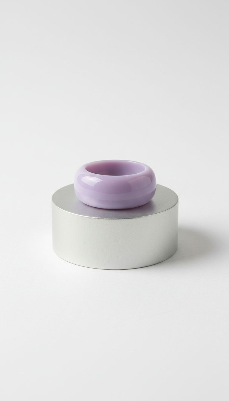 Chunky Resin Ring in Lavender Mist